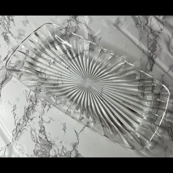 Other - Vintage Art Deco Clear Glass 9”